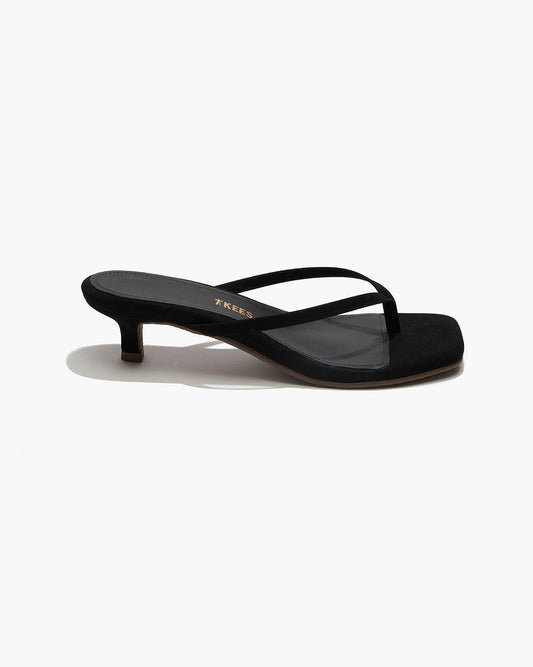 Square Toe Julia Suede Flip Flops in Sable | TKEES Hot Sale