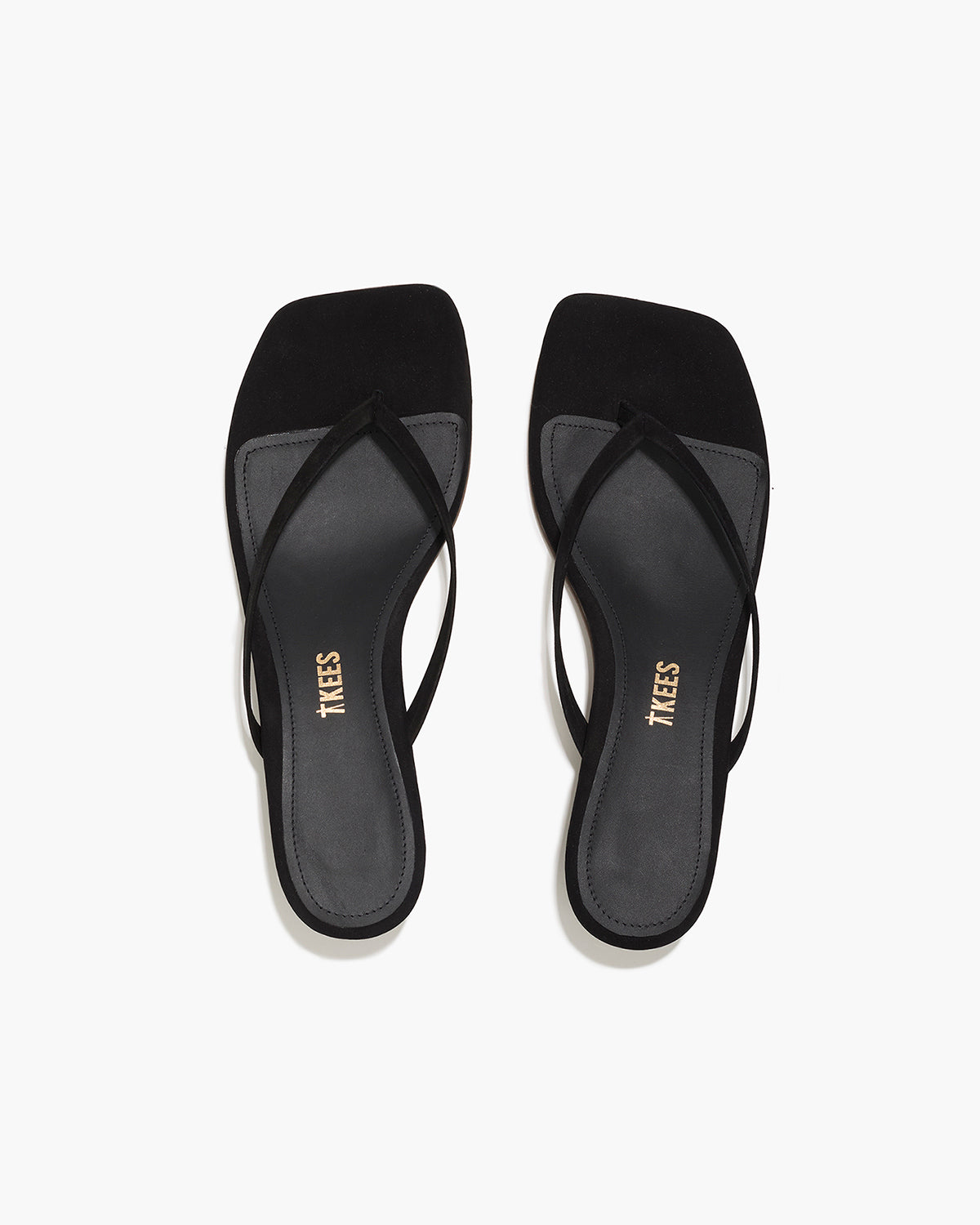 Square Toe Julia Suede Flip Flops in Sable | TKEES Hot Sale
