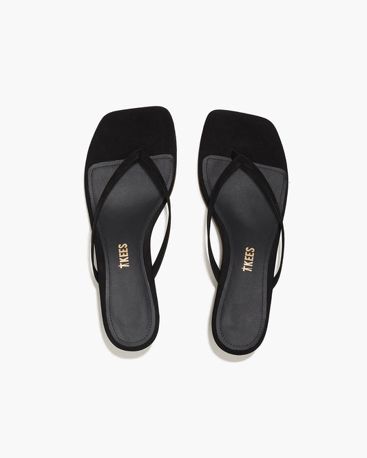Square Toe Julia Suede Flip Flops in Sable | TKEES Hot Sale