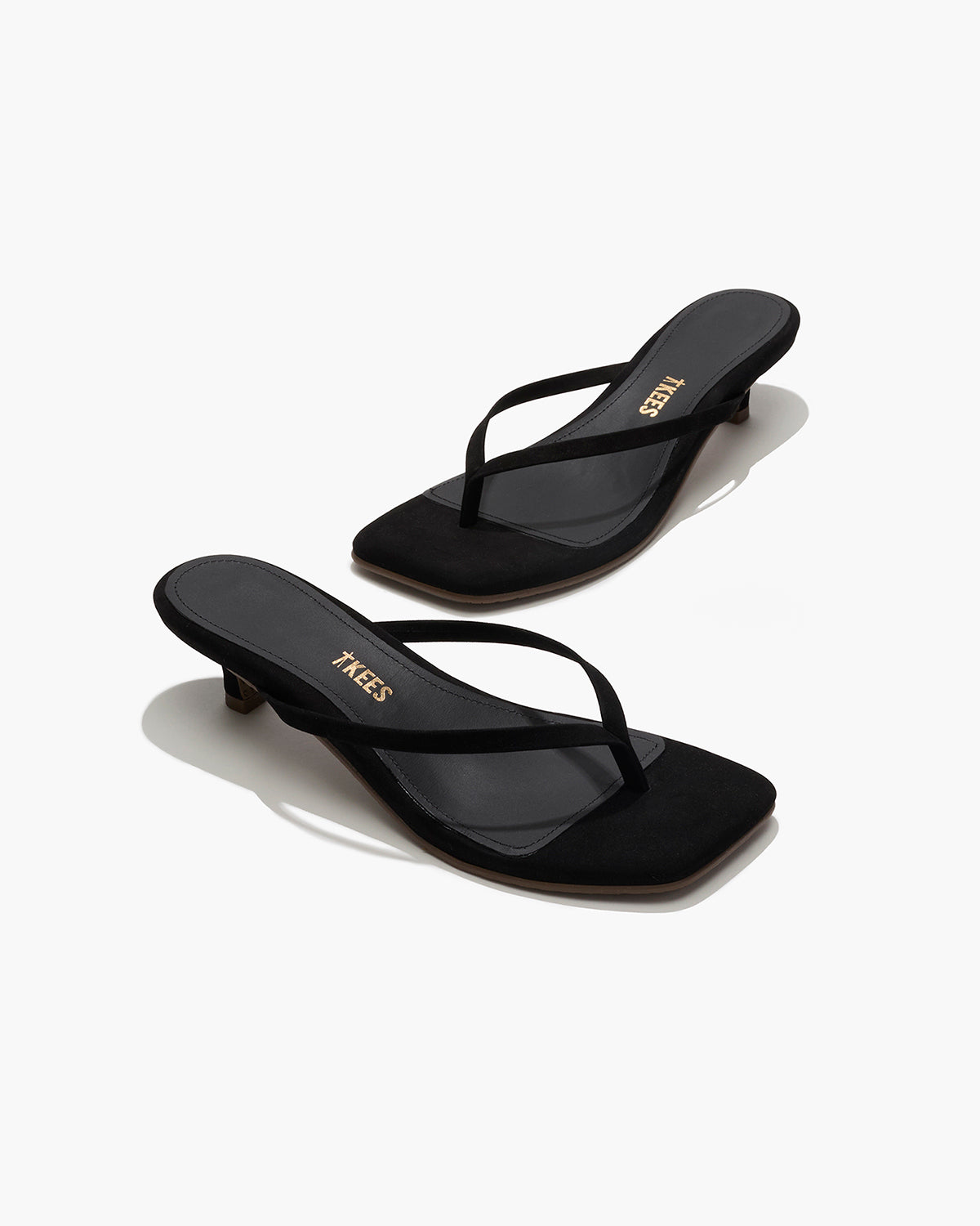 Square Toe Julia Suede Flip Flops in Sable | TKEES Hot Sale