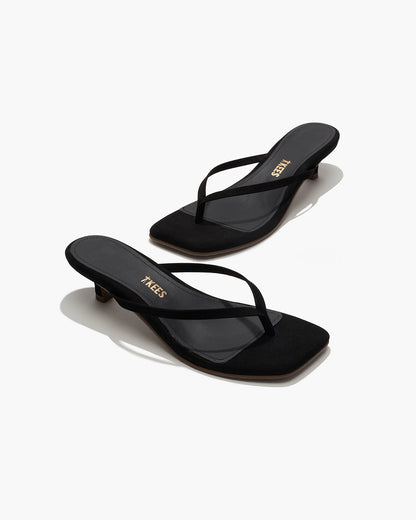 Square Toe Julia Suede Flip Flops in Sable | TKEES Hot Sale