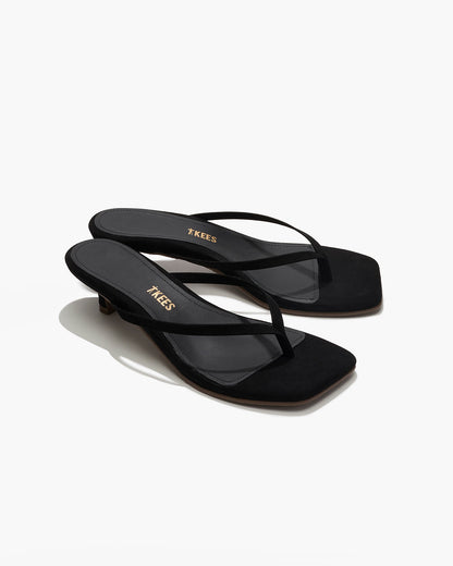 Square Toe Julia Suede Flip Flops in Sable | TKEES Hot Sale